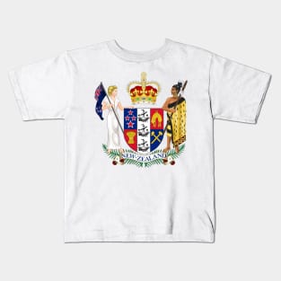 New Zealand Coat of Arms (Aotearoa) Kids T-Shirt